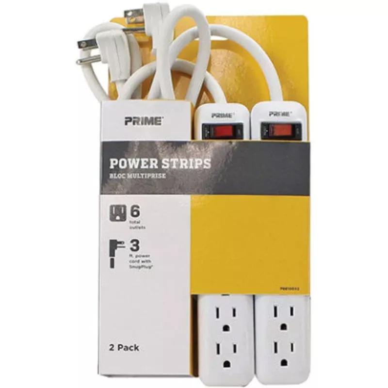 POWER STRIP WHITE 2PK