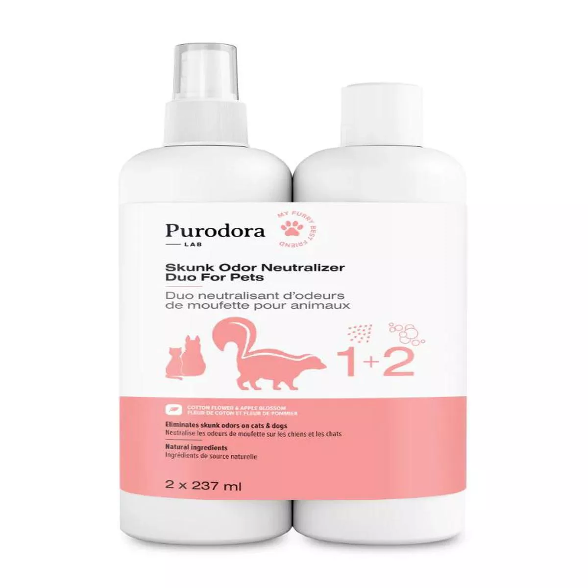 Purodora Lab Skunk Odor Neutralizer Duo for Pets
