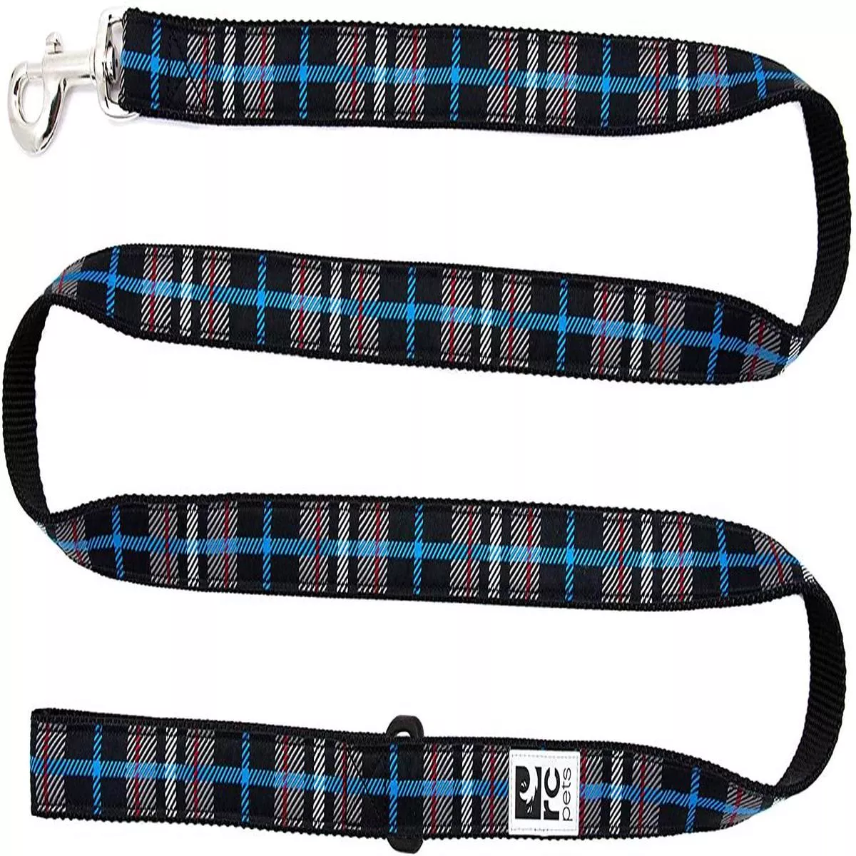 RC Pets Dog Leash, Black Twill Plaid