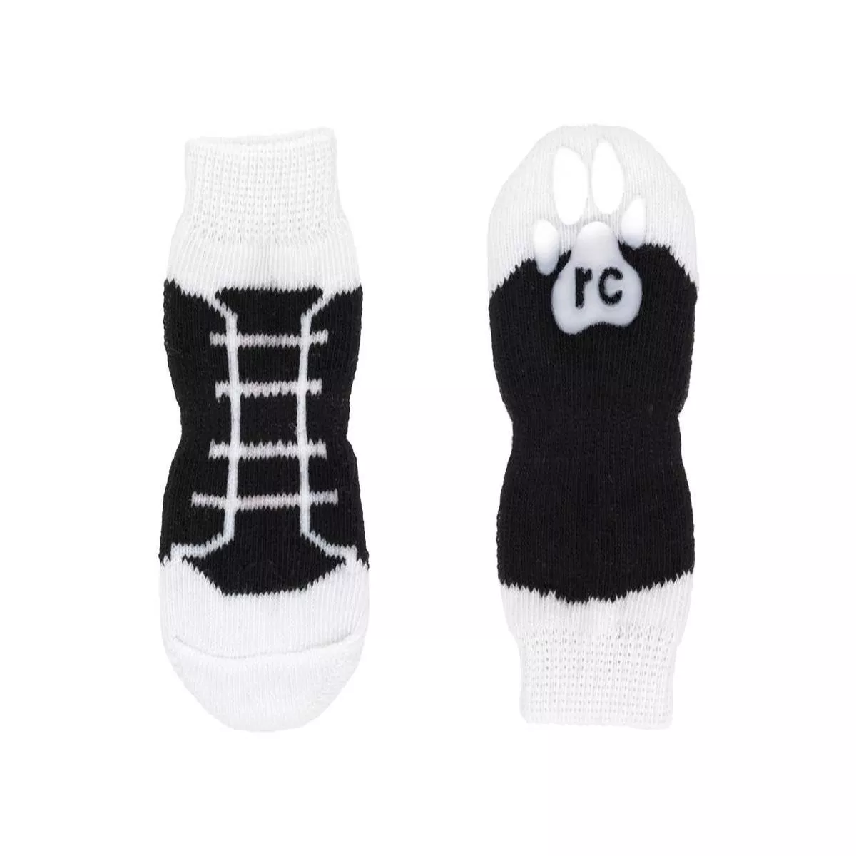 RC Pets Fun PAWks Dog Socks, Black Sneakers