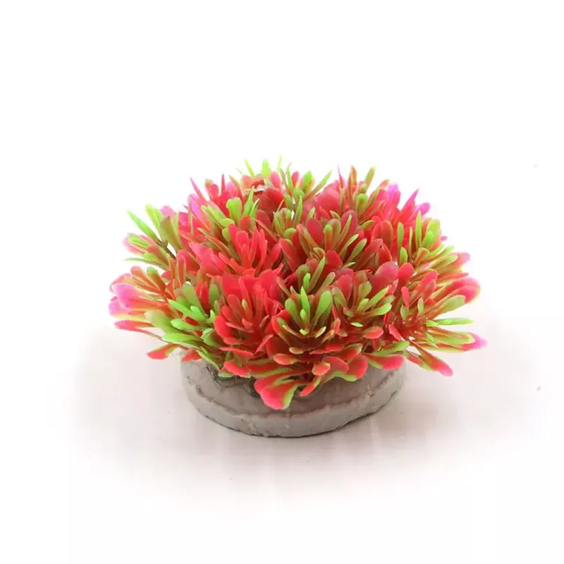 Red & Green Bushy Artificial Aquarium Plant