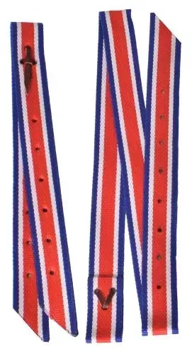 RED/WHITE/ BLUE – SHOWMAN- NYLON OFF BILLET AND TIE STRAP SET.
