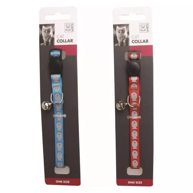 REFLECTIVE CAT COLLAR BLUE & RED