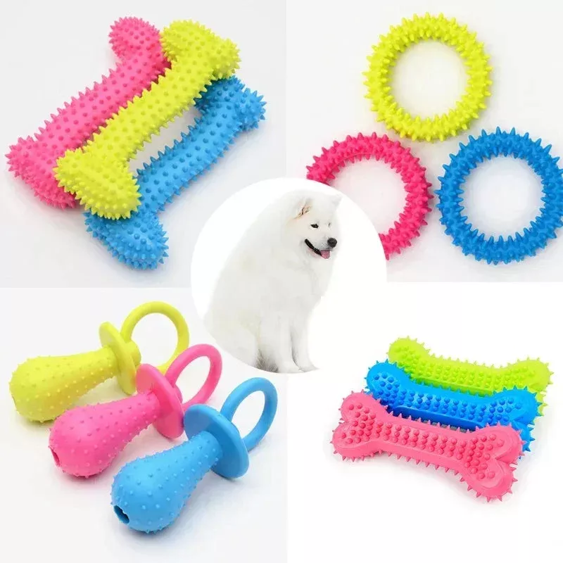 Rubber Chew Training Dog Toy Bones