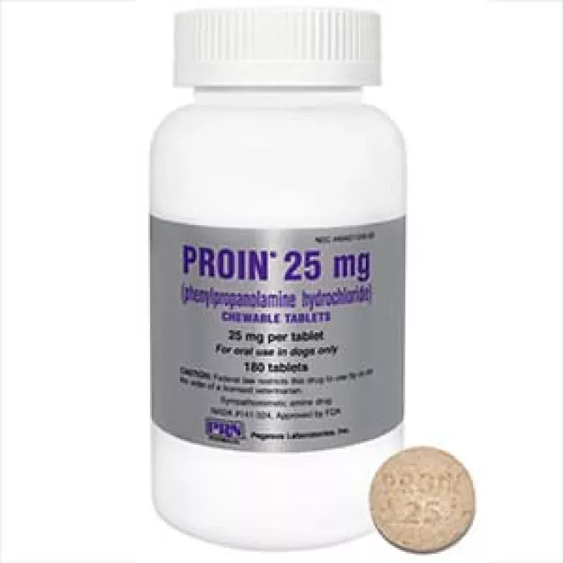 Rx Proin (phenylpropanolamine hydrochloride) Chewable Tablets for Dogs
