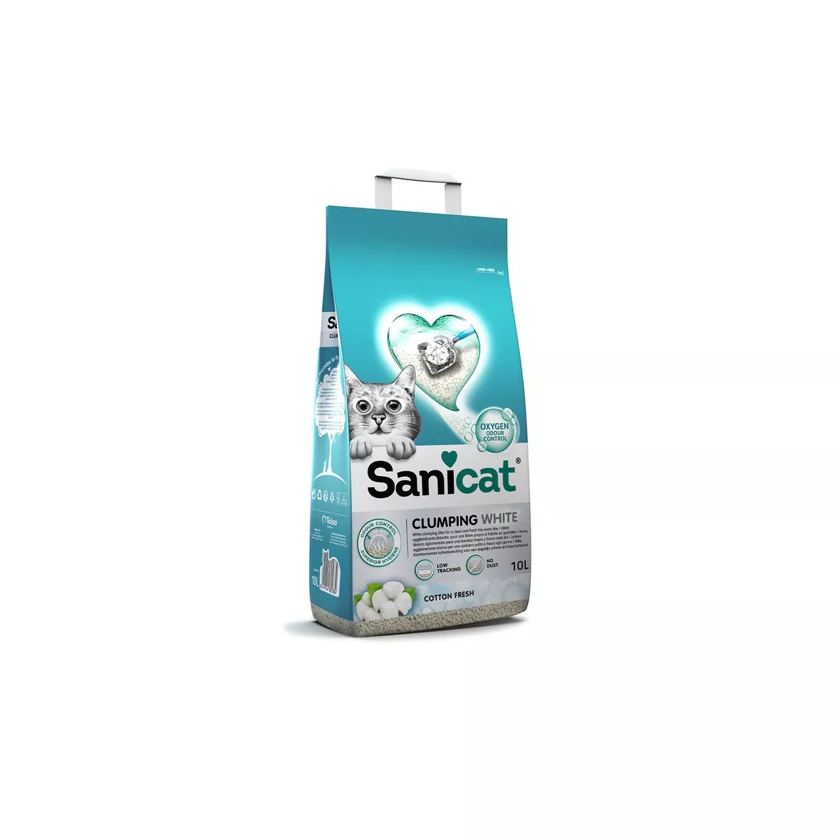 SANICAT CLUMPING WHITE COTTON FRESH 10L