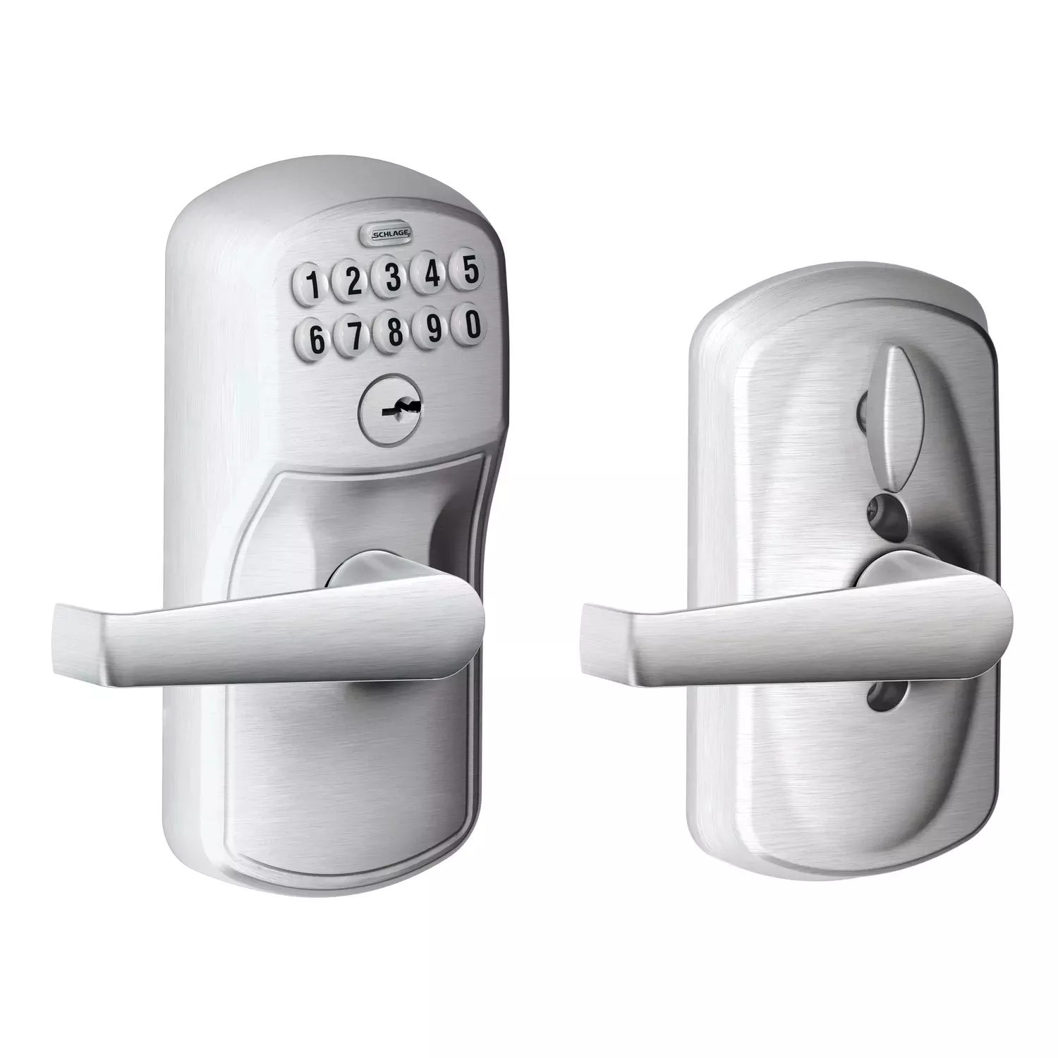 Satin Chrome Keypad Entry Lockset With Flex Lock