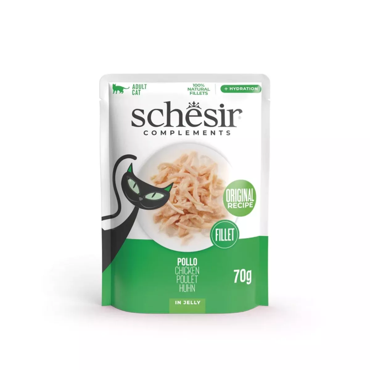 SCHESIR CAT CHICKEN FILLETS IN JELLY CAN 70gr COMPLEMENTARY