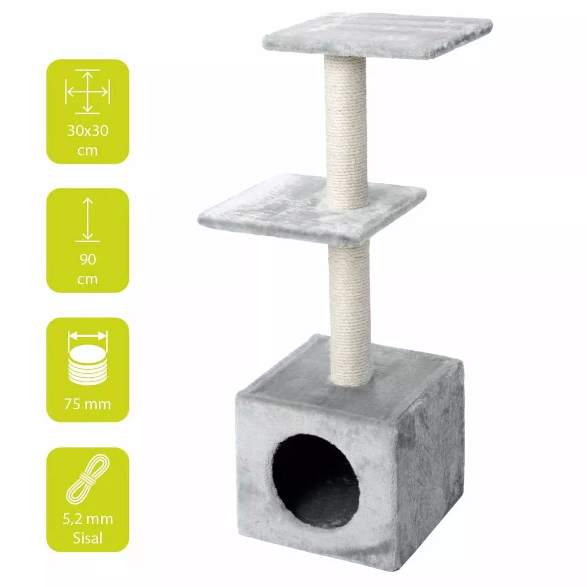 SCRATCHING TREE CLASSICTREE PALAZZO 30x30x90CM grey