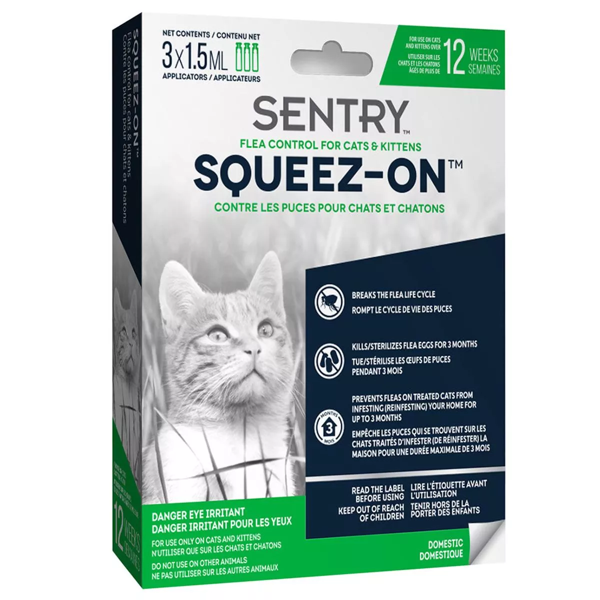 Sentry Squeez-On Flea Control for Cats & Kittens