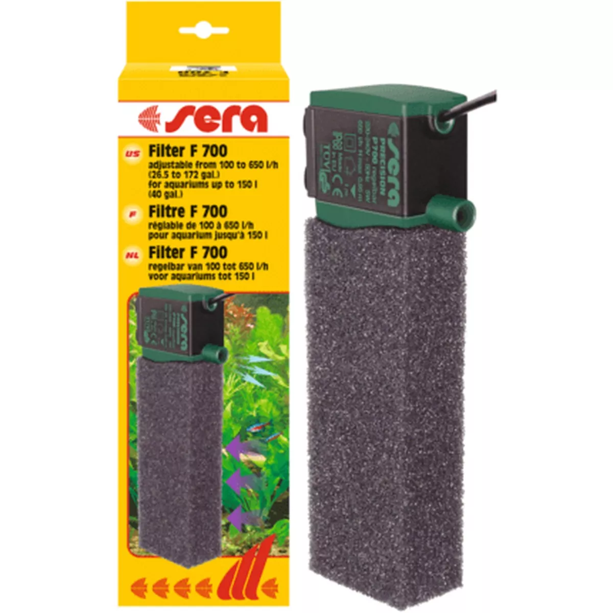 sera internal filter F 700 adjustable