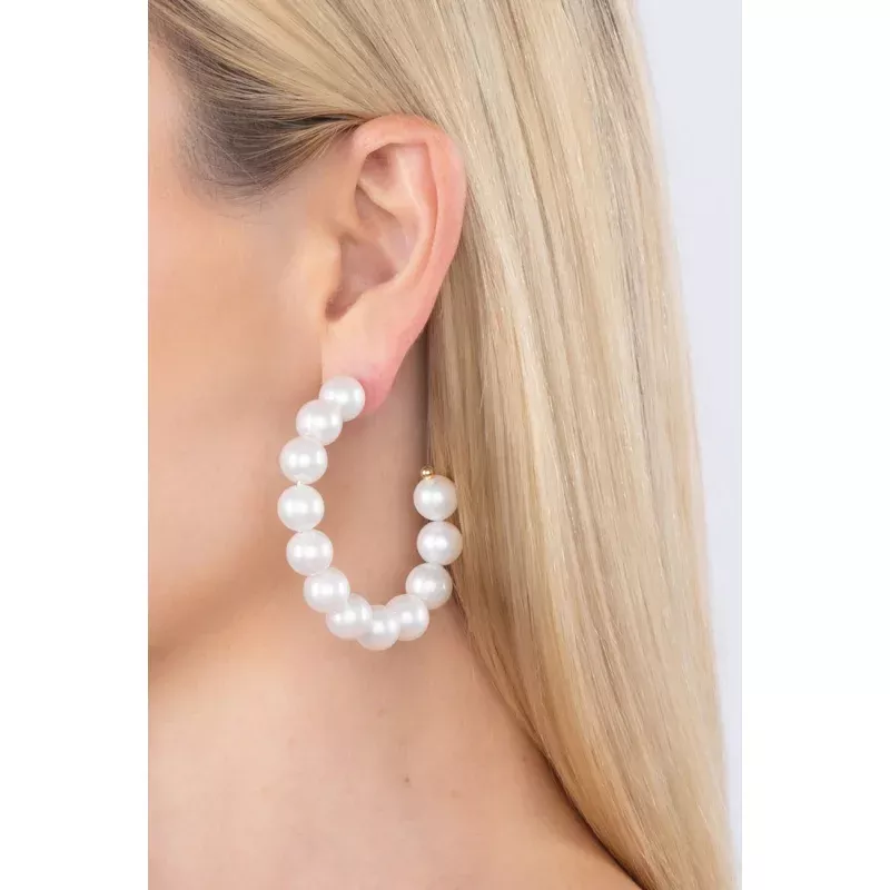 Sharon Pearl Hoop Earrings