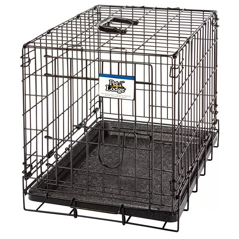 Single Door Wire Dog Crate Black