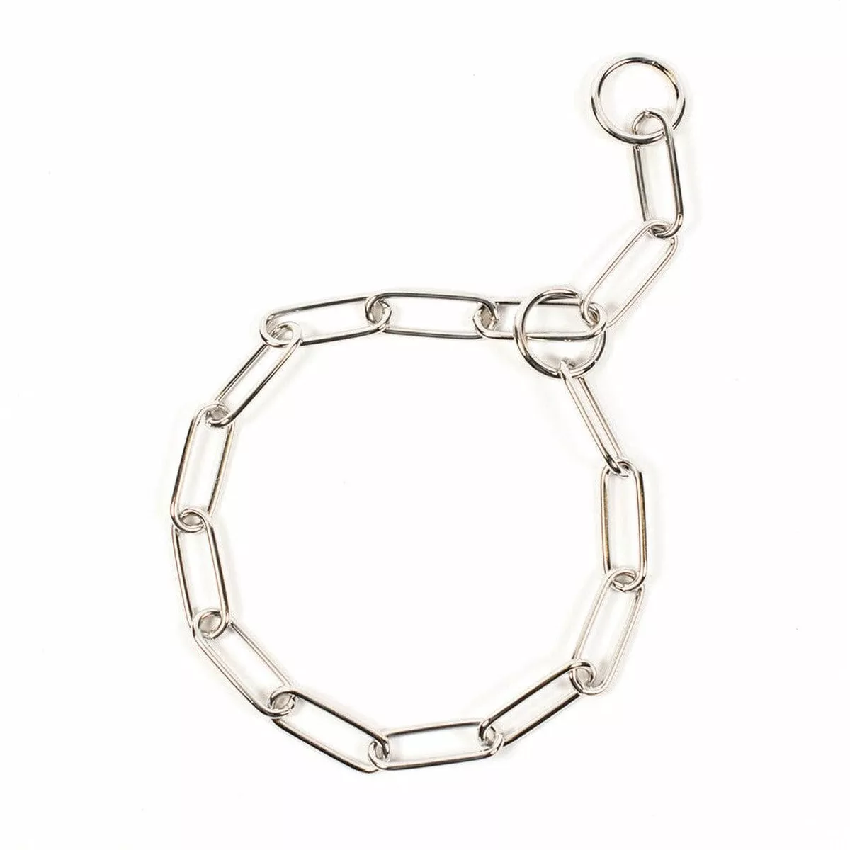 Slip collar with big links, chromed 60cm/4mm