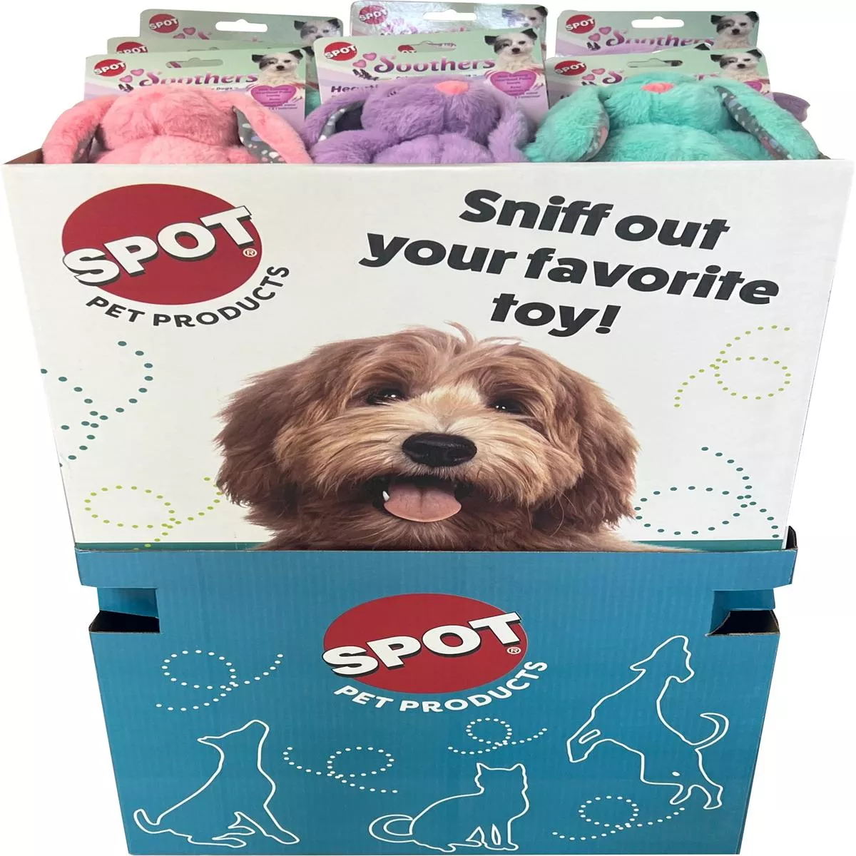 Spot Soothers Heartbeat Bunny Dumpbin – 36 PC