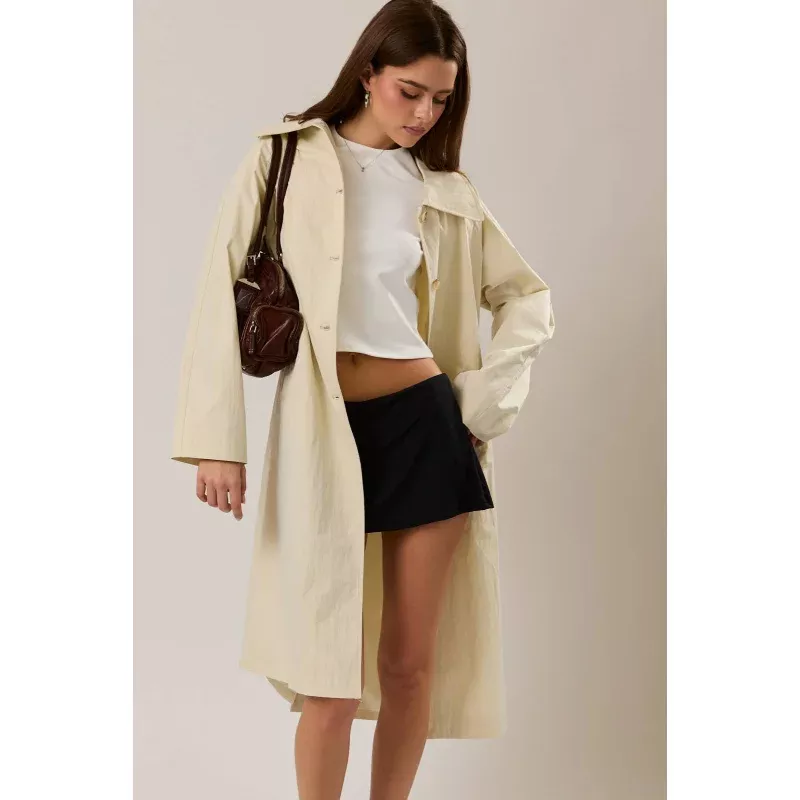 Spring Trench Coat - Cream Cream