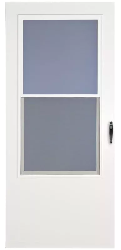 Storm Door, White Vinyl, Solid Wood Core, 32 X 81-inch