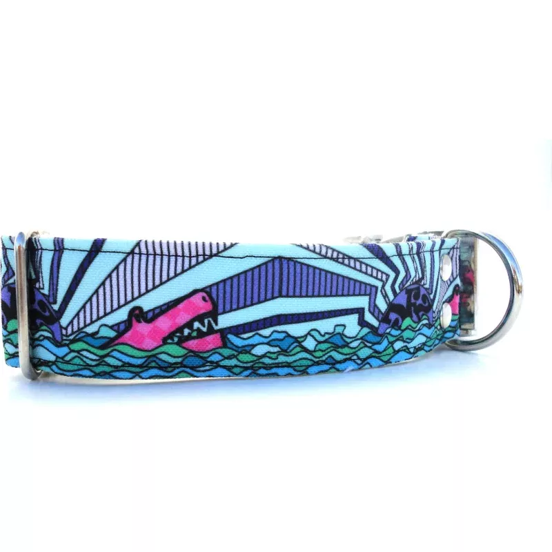 Sunrays & Waves Dog Collar {Mint Green}