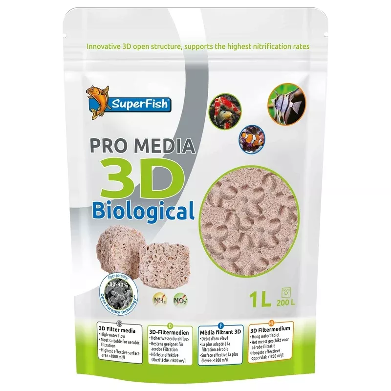 SuperFish PRO MEDIA 3D Biological Filter Media 1L