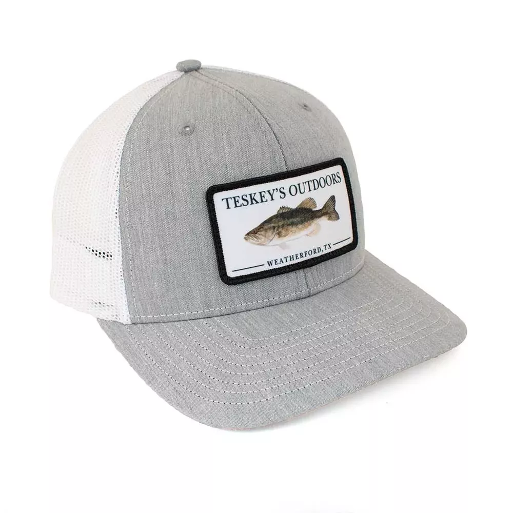 Teskey’s Outdoors Bass Cap – Heather Grey/White