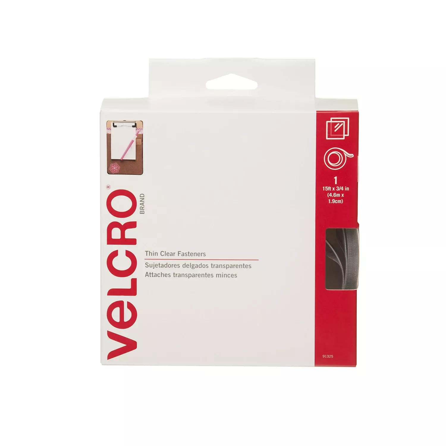 Thin Clear Medium Nylon Hook And Loop Fastener 180 In. L 1 Pk