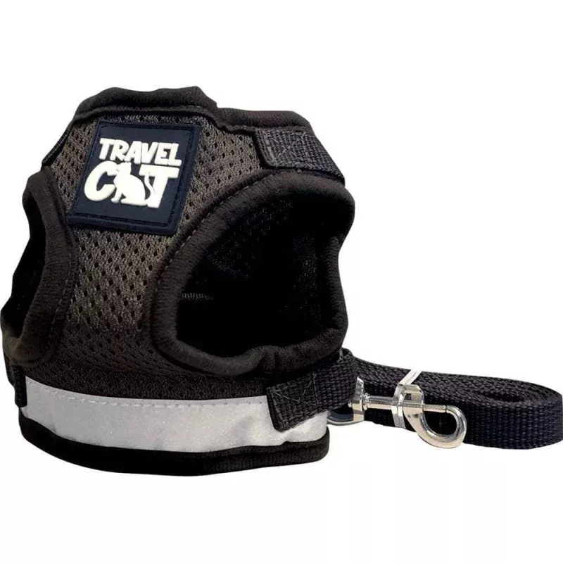 "The True Adventurer" Reflective Cat & Kitten Harness Black
