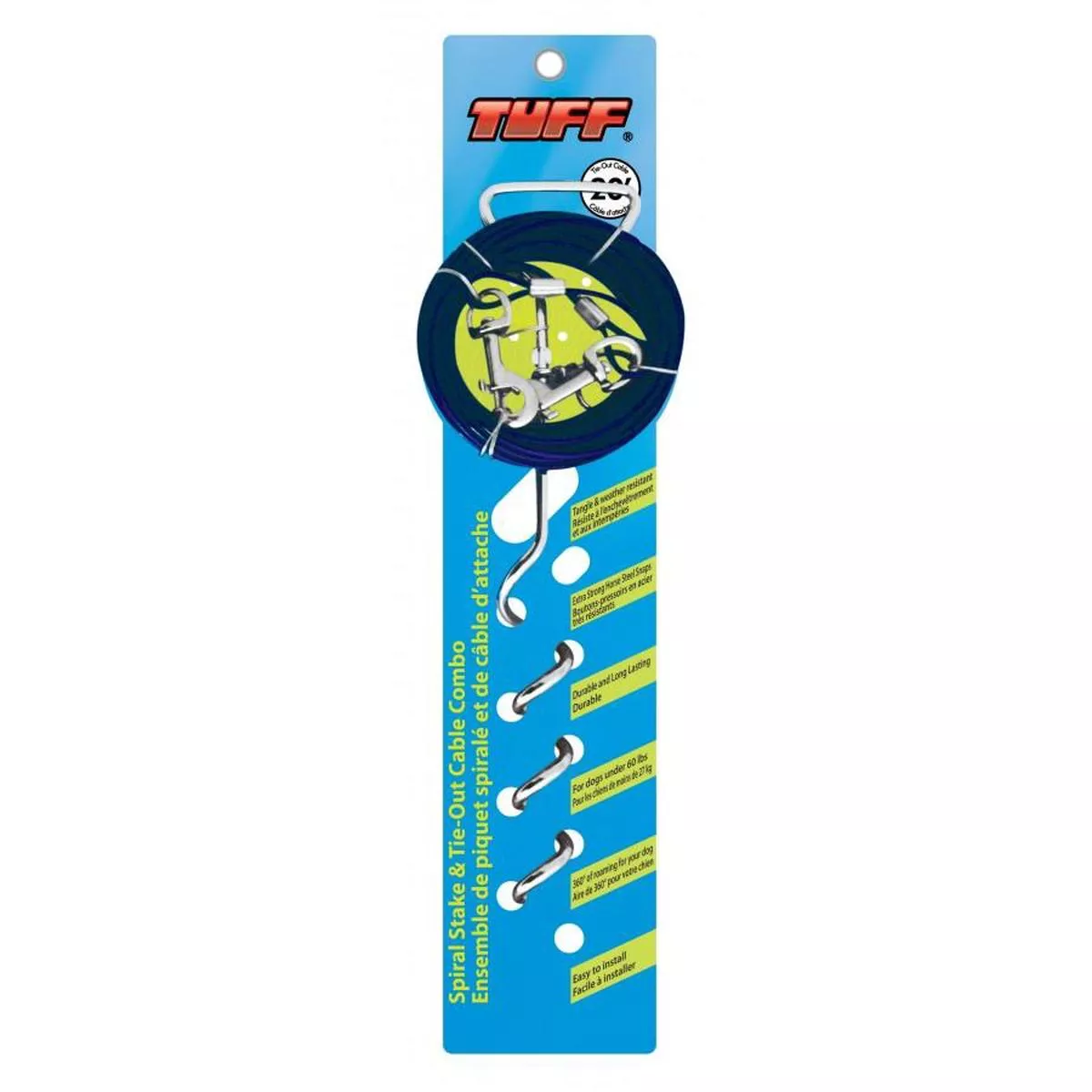 TUFF Dog Tie-Out Stake & Cable Combo