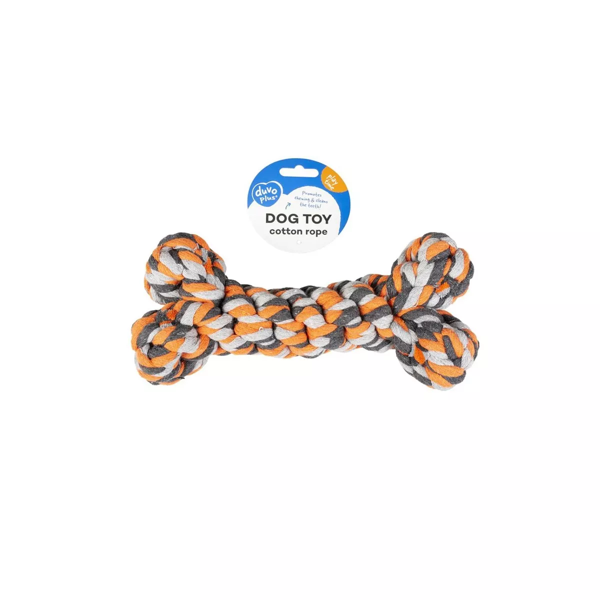 TUG TOY KNOTTED BONE ORANGE 14CM