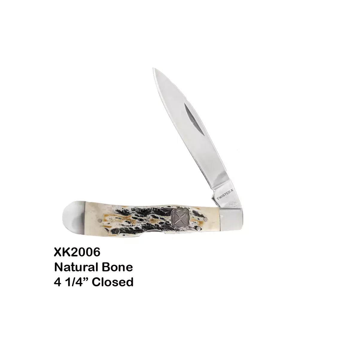 TWISTED X FOLDING KNIVES- 4 1/4″” NATURAL BONE