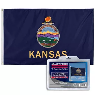 Valley Forge 3ft. X 5 ft. Nylon Kansas State Flag