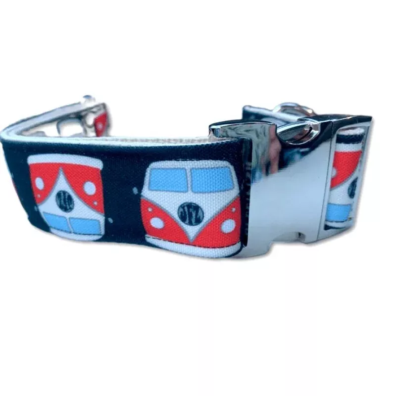 Volkswagen Bus Dog Collar {Black}