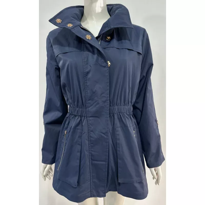 W.A.Y Lightweight Raincoat Jacket Long Navy