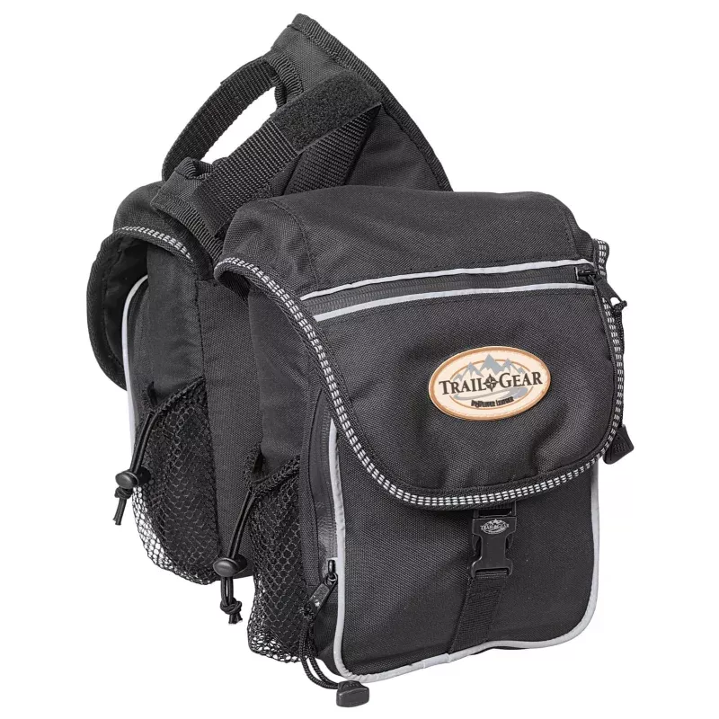 Weaver Leather Trail Gear Pommel Saddle Bag, 600D Black
