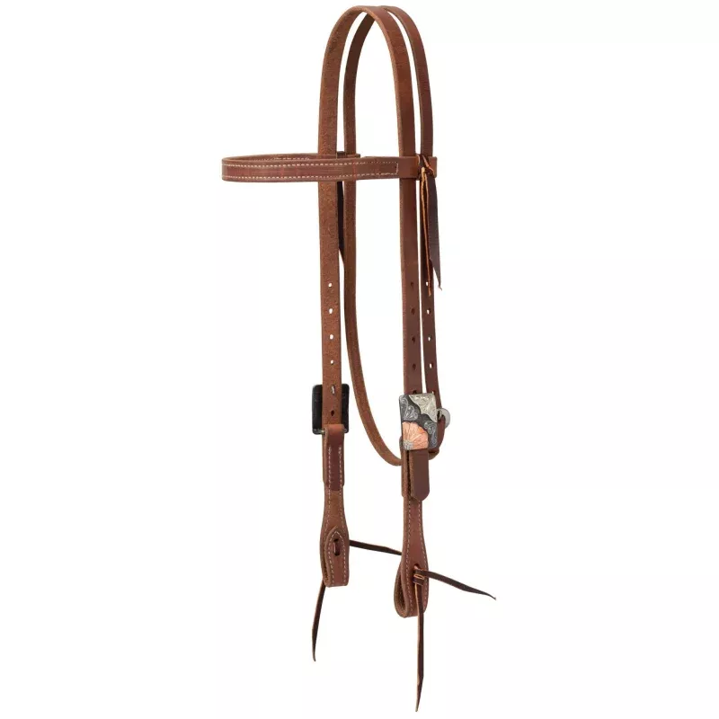 Weaver ProTack Copper Flower Browband Headstall Russet