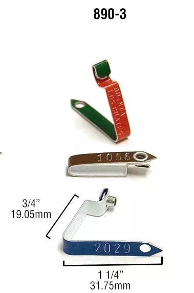 WING BAND TAG/0001-0100/RED/STYLE 890-3
