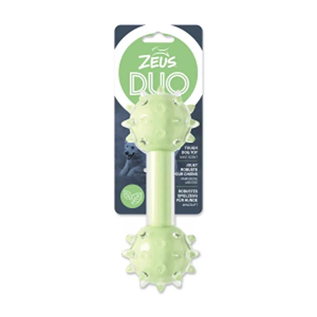 Zeus Duo Spike Dumbbell, 18 cm, Green, Mint Scent