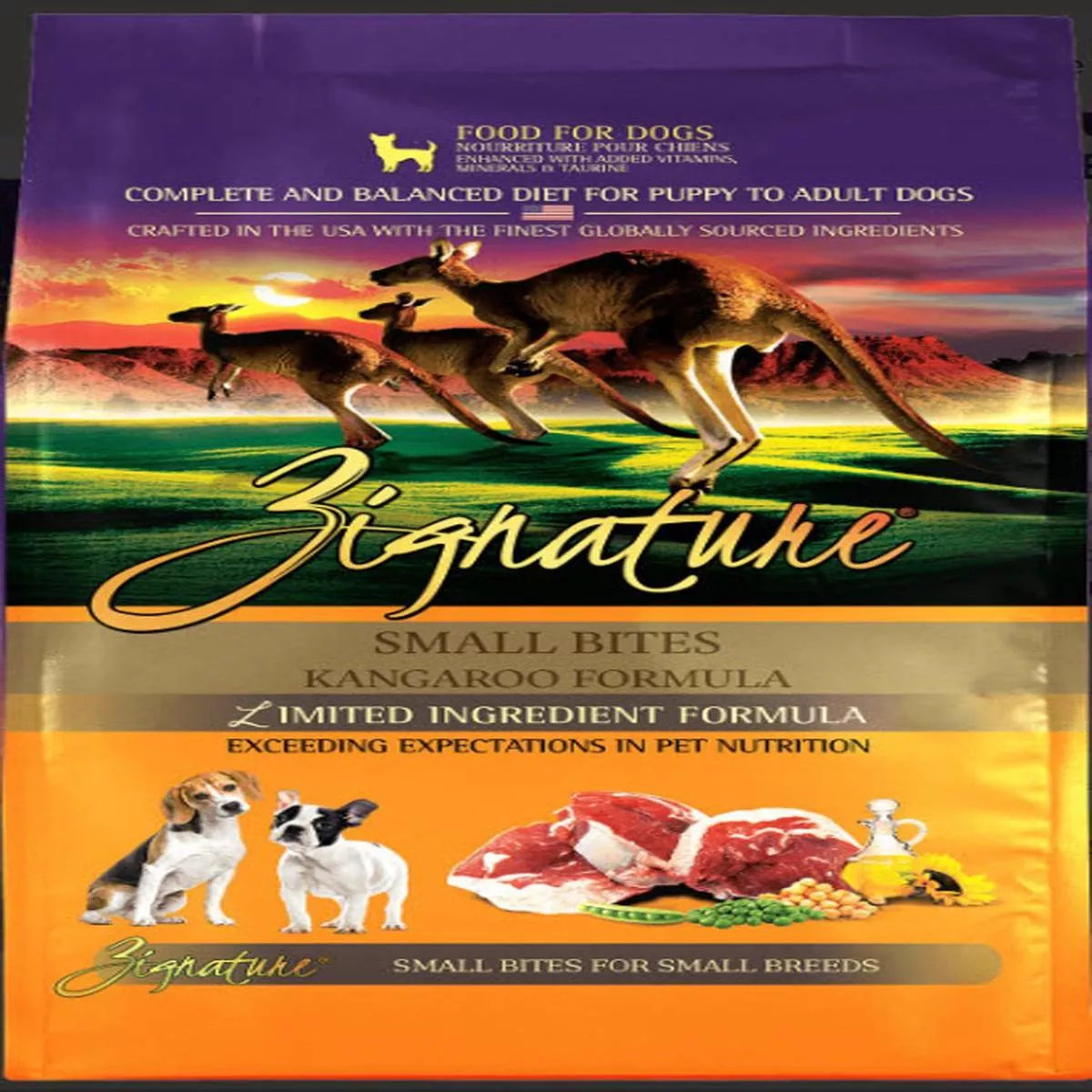 Zignature Dog Dry GF Small Bites Kangaroo Formula – 4#
