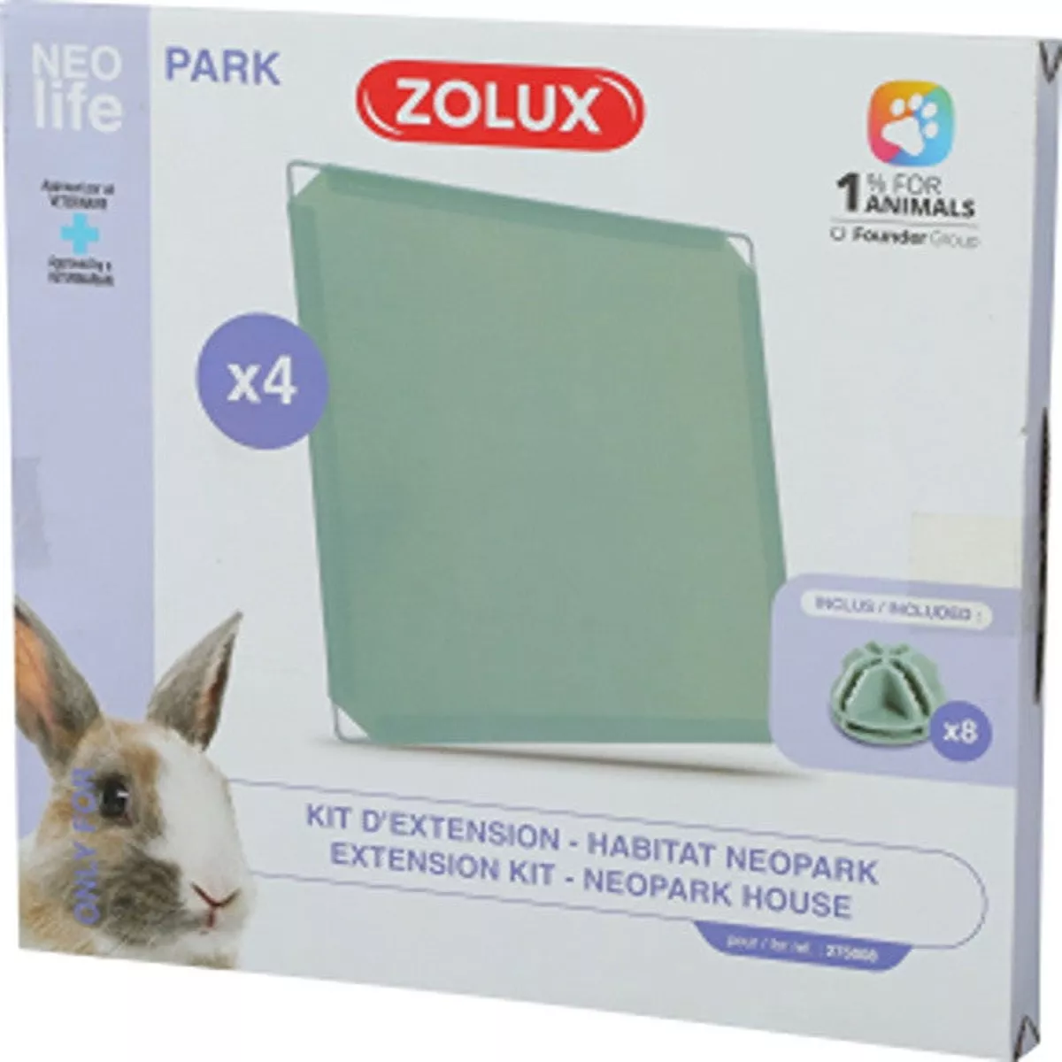 Zolux Neolife Rabbit Neopark Extension Kit 4 Solid Panels