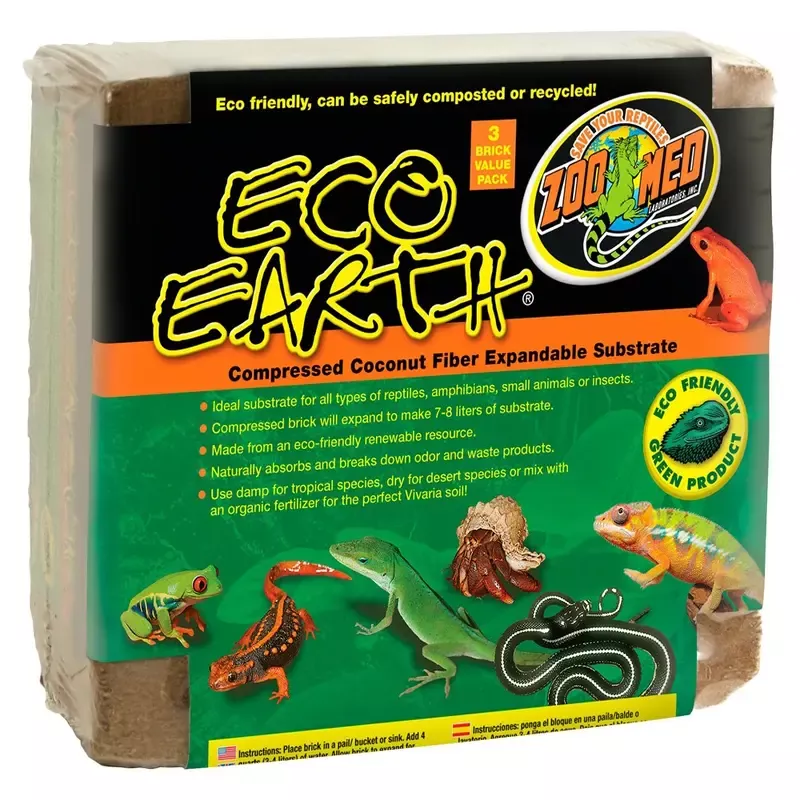 ZOO MED Eco Earth Coconut Fiber Substrate 3 Pack