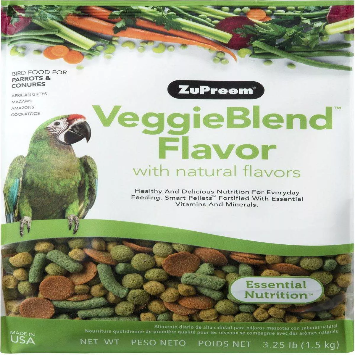 Zupreem VeggieBlend Food for Medium & Large Birds